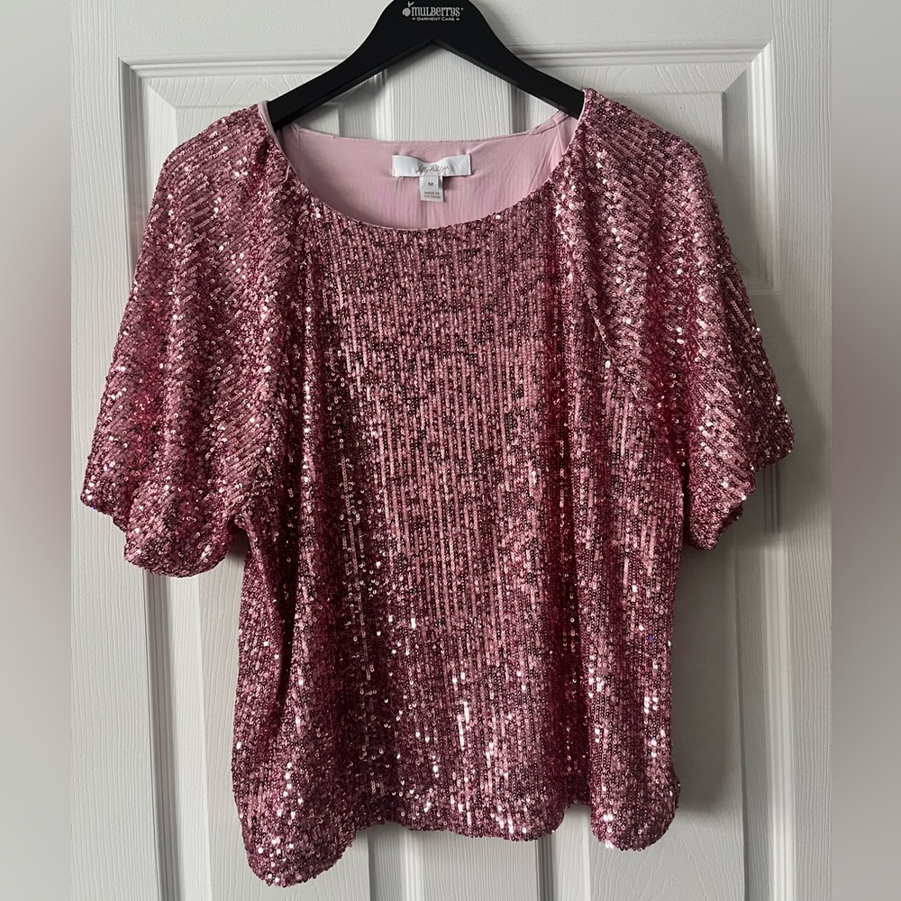 Lilly Pulitzer Pink Sequin Blouse - Picture 2 of 5